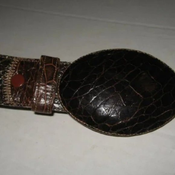 ❤️Amazing MONTANA MEXICO Exotic Patchwork Alligator Skin / Leather +Buckle 34 38 - Picture 3 of 10